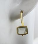 Green Amethyst Gold Plated Sterling Silver Drop Earrings - Natural Gem Gemstone - Handmade Jewellery Gifts for Women - Birthday Valentine's Mother's Day Gift (prasiolite-quartz)