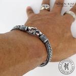 Bali & Java Hand Crafted Chain Bracelet/Tribal/Snake/Vintage/Solid/Heavy /925 Sterling Silver/Men/Women/Handmade/Quality - KimnKim U6 (7 inches)