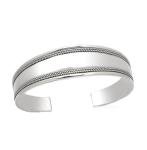 TreasureBay Women's Silver Bangle, Handmade Adjustable Chunky Statement Open Cuff 925 Sterling Silver Bracelet with Braided Rope Detailing, Classic Solid Silver Wristband for Women and Girls