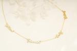 ZNA Jewels Solid Gold Multi-Name Necklace – Custom 1 to 6 Names Personalised in 9ct or 14ct Real Gold – Family Necklace Gift for Women, Mum, Grandma – Handmade in UK
