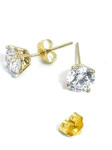 2ct Exquisite DIAMOND Solitaire Stud Earrings SOLID GOLD 18K Yellow Gold Lab diamond HANDMADE Jewelry DIAMOND Stud Earrings for daughter Gift Idea for her Birthday 6.5mm (Solid 18k Yellow Gold)