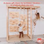 Woodandhearts playground, climbing frame, indoor climbing frame, baby climbing frame, monkey bars, indoor climbing, frame for toddlers, toddler climbing frame (6 panels Natural Wood)