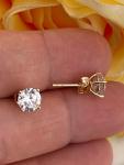2ct Exquisite DIAMOND Solitaire Stud Earrings SOLID GOLD 18K Yellow Gold Lab diamond HANDMADE Jewelry DIAMOND Stud Earrings for daughter Gift Idea for her Birthday 6.5mm (Solid 18k Yellow Gold)