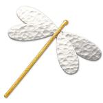 925 Sterling Silver Dragonfly Brooch for Women - Two-tone Hammered Design with Gold Wings, a Contemporary Artistic Statement Piece, Handmade by Emmanuela