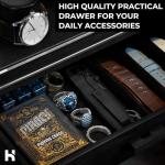 Holme & Hadfield Premium 5-Slot Wooden Watch Display Case – Handcrafted Men’s Watch Box with Accessory Drawer, Hinged Cover, Leather Lining – Birthday Gift for Collectors – Luxury Built to Last