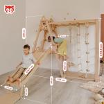 Woodandhearts Indoor Climbing Frame for Toddlers – Wooden Baby Gym & Playground Equipment – Toddler Climbing Frame with Indoor Slide – Baby Climbing Frame & Swing and Slide Set