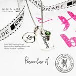 16th,18th Birthday Necklace Birthstone Personalised Name any Age Number Disc Charm,Engraving 21 30 40 50 60,Solid Silver,Quality -KimnKim