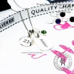 16th,18th Birthday Necklace Birthstone Personalised Name any Age Number Disc Charm,Engraving 21 30 40 50 60,Solid Silver,Quality -KimnKim