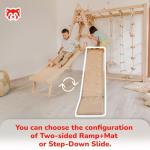 Woodandhearts Indoor Climbing Frame for Toddlers – Wooden Baby Gym & Playground Equipment – Toddler Climbing Frame with Indoor Slide – Baby Climbing Frame & Swing and Slide Set