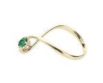Emerald engagement ring by Majade. Emerald eternity ring, unique green emerald ring, alternative non diamond engagement ring. Handmade 14k gold matching ring. Simple minimalist curved wedding band