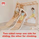 Woodandhearts Indoor Climbing Frame for Toddlers – Wooden Baby Gym & Playground Equipment – Toddler Climbing Frame with Indoor Slide – Baby Climbing Frame & Swing and Slide Set