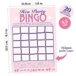 Hen Party Bingo - 20 A5 Bingo Cards with Calling Cards and Word Grid - Fun Hen Do Game for Bride Tribe - Bridal Shower - UK Printed