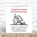 SWIZZOO Fun and Humorous New Home Card for Friends, Family & Loved Ones - Ideal for Housewarming Moving House - With Unique Home Design & Good Luck Messages - Welcome Home Card