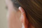 Silver Hoop Helix Piercing Jewelry - Thin Tiny 20 Gauge 8mm Cartilage Earrings for Women - Handmade 925 Sterling Silver Dainty Cartilage Earring Hoop Ring - Gift Ready