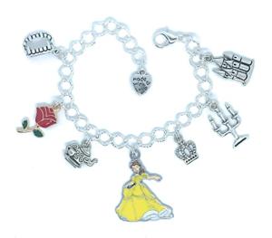 Charm bracelet with Belle (beauty and the beast) theme - princess