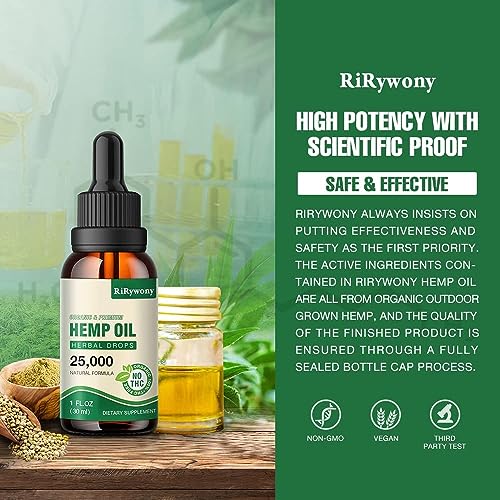 High Potency Hemp Oil 25,000mg - 3-Pack