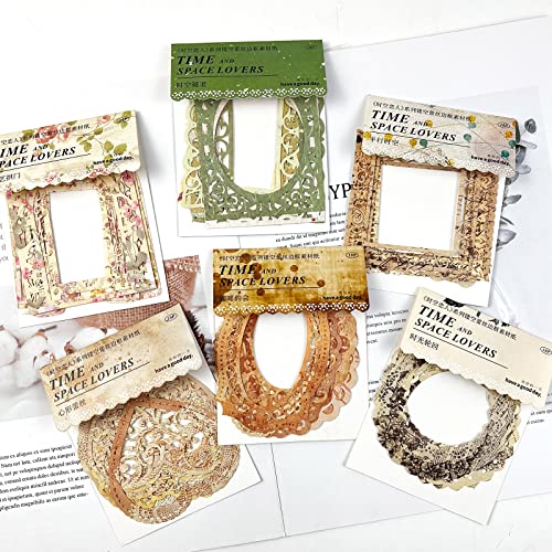 60 PCS Lace Cutout Scrapbook Paper Supplies