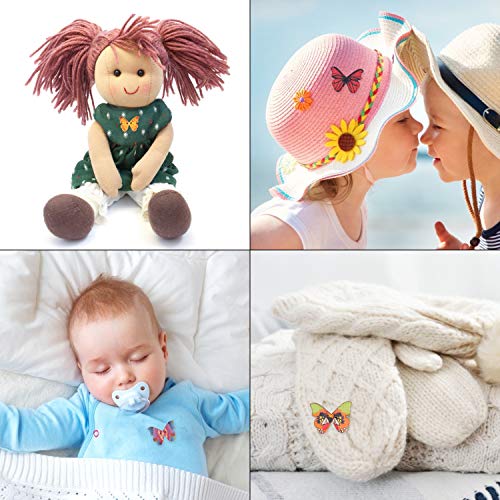 100 PCS Colorful Butterfly Wooden Buttons for DIY Scrapbooking