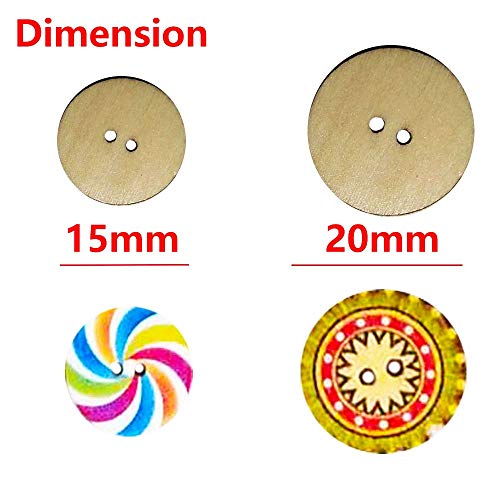 400 Pcs Vintage Wooden Buttons for Crafting