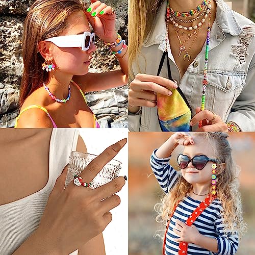 480PCS Cute Fruit & Flower Clay Beads Set