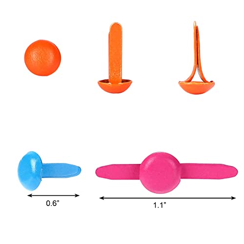 Multicolored Metal Brads for DIY Scrapbooking - 100pcs (8mm x 12mm)