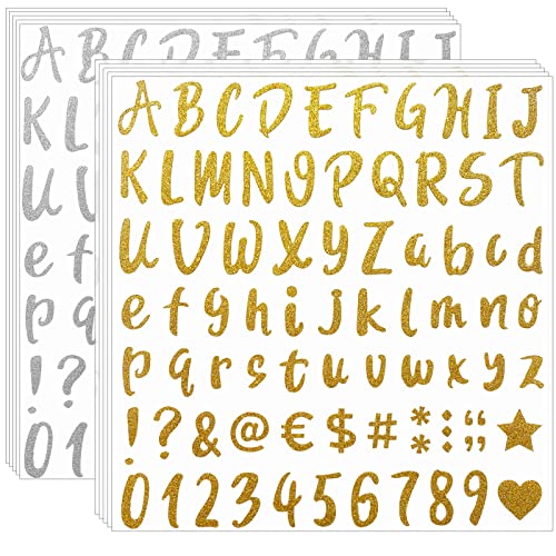 Sparkling Gold & Silver Letter Sticker Set – 810 Pieces