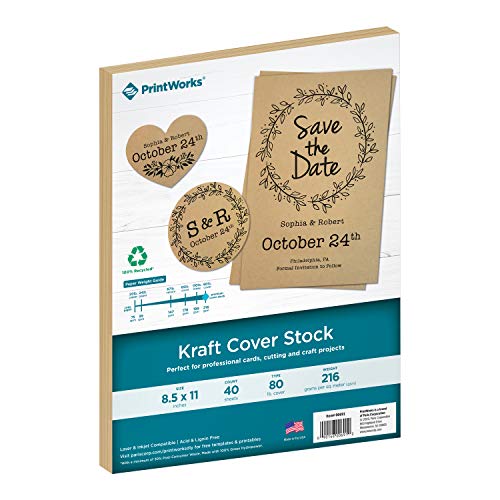 Print Works Kraft Cover Stock - 40 Sheets