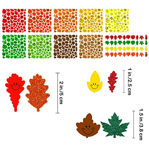 708 Pcs Foam Fall Leaves Stickers for Scrapbooking