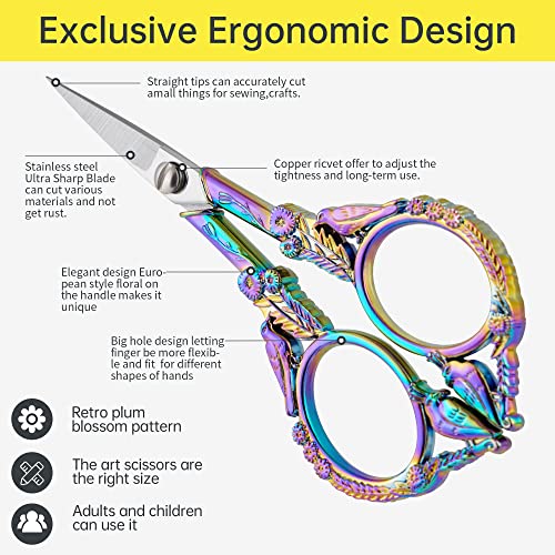 Colorful Embroidery Scissors with Secure Cover