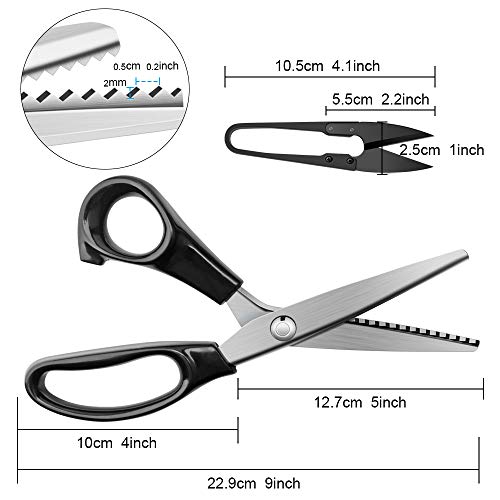 9 Inch Black Zig Zag Pinking Shears