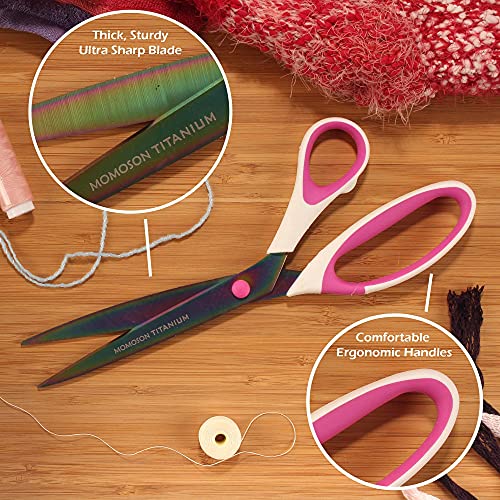 BambooMN Softgrip Titanium Scissors Set - Pink Inlays