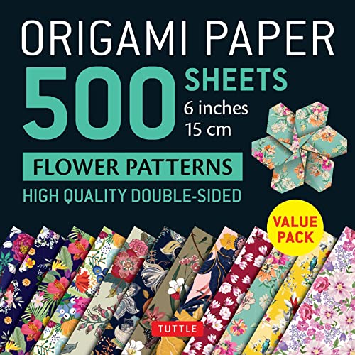 500 Origami Paper Sheets: Flower Patterns, 6 inches