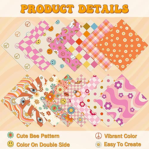 Haooryx 60PCS Retro Boho Floral Scrapbook Paper