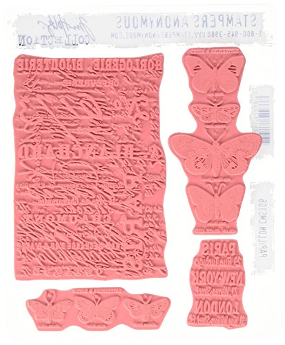 Tim Holtz Cling Rubber Stamp Set, Papillon CMS106
