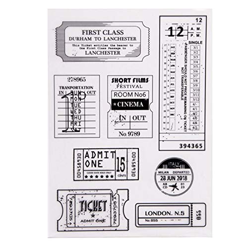 Joyful Home Ticket Background Clear Stamp for Scrapbooking