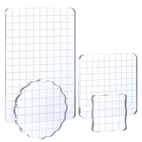 Whaline Clear Acrylic Stamp Block Set, 4-Pack