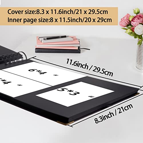 Handmade Personalized Black Scrapbook with 100 Pages