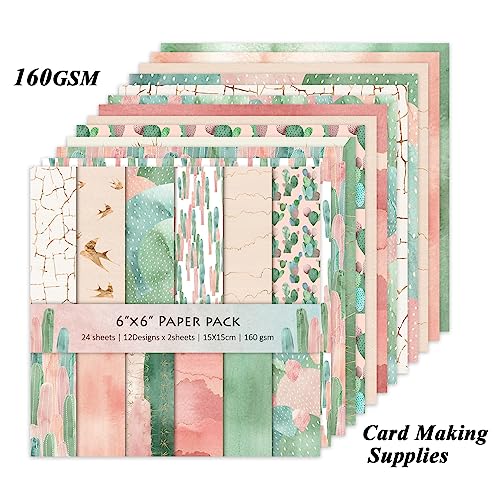 24 Designs 6x6 Scrapbook Paper Pad-Cactus
