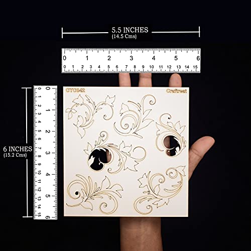 Floral Leafy Swirls Chipboard Embellishments - 5.5X6 Inches