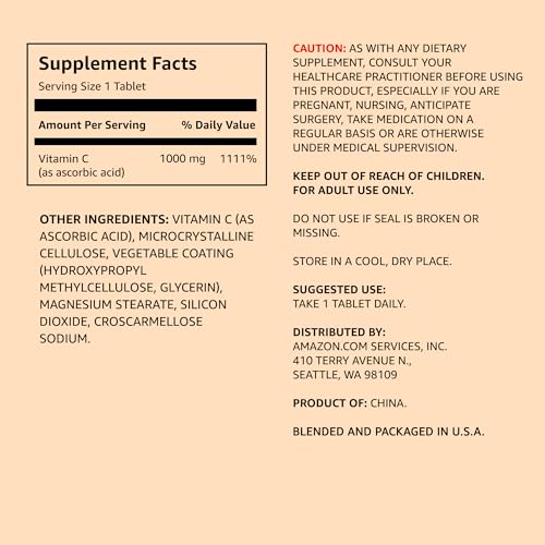 Amazon Elements Vitamin C 1000mg, 300 Tablets