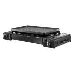 Black Portable 2-Burner Camping Stove with Grill