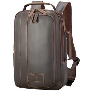 Leather Expandable Backpack for Men and Travel