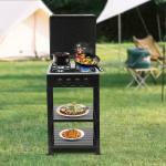 Portable 4-Burner Propane Camp Stove with Windshelter