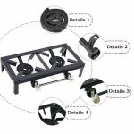 Portable Double Burner Camp Stove for BBQ