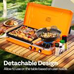 Portable 2-in-1 Gas Camping Stove with Detachable Legs