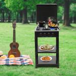 Portable 4-Burner Propane Camp Stove with Windshelter