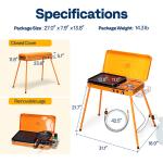 Portable 2-in-1 Gas Camping Stove with Detachable Legs