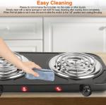 2000W Portable Double Burner Electric Cooktop