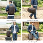 Leather Expandable Backpack for Men and Travel