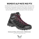 Salewa Women's Alp Mate Mid Hiking Boots, Black/Pink
